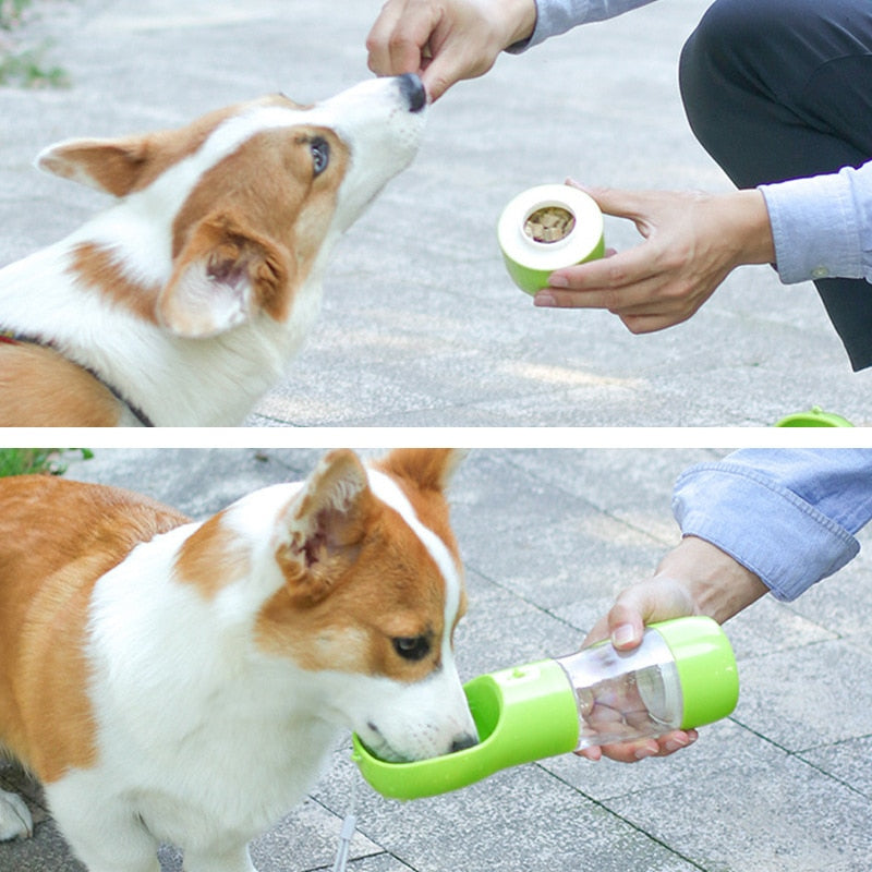 Portable Dog Water Bottle w/ Food Storage